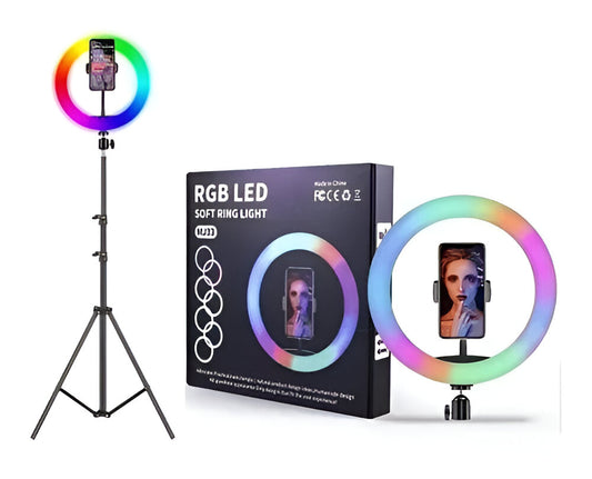 Aro de Luz RGB LED 33 cm + Soporte de 2 metros + Control para luces